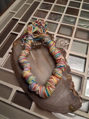 Artisan Multicolor Wrapped Cord Bracelet